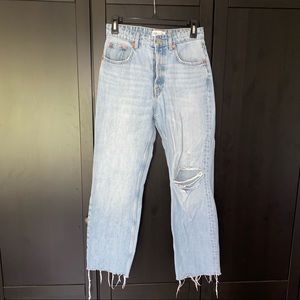 ZARA straight leg cropped jeans